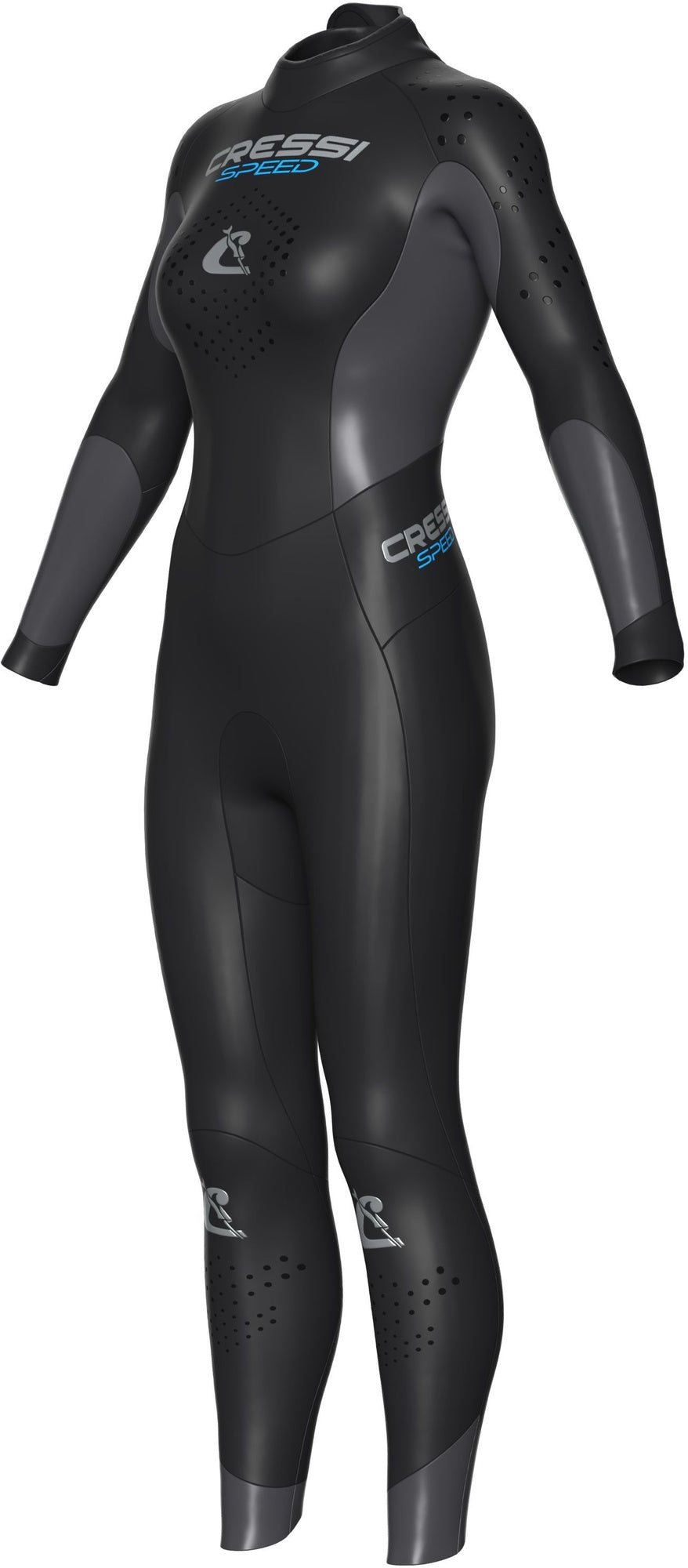 Cressi Speed 2 mm Wetsuit Lady - LF452301 - Speed 2 mm Wetsuit Lady - Black / Grey / XS - Freediving