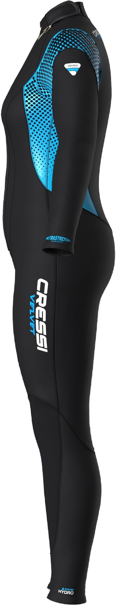 Cressi Velvet Wetsuit Lady - LU491401 - Velvet Wetsuit Lady - Black / Turquoise / XS / 3 mm - Scuba Diving | Snorkeling | Watersports