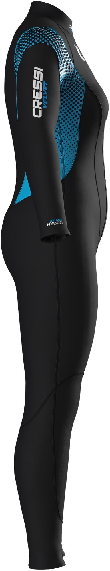 Cressi Velvet Wetsuit Lady - LU491401 - Velvet Wetsuit Lady - Black / Turquoise / XS / 3 mm - Scuba Diving | Snorkeling | Watersports