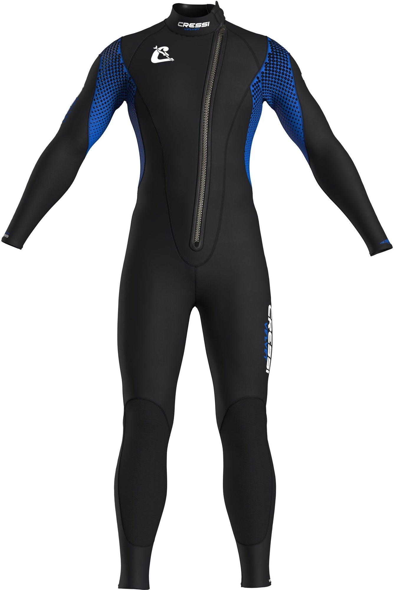 Cressi Velvet Wetsuit Man - LU491302 - Velvet Wetsuit Man - Black / Blue / S / 3 mm - Scuba Diving | Snorkeling | Watersports