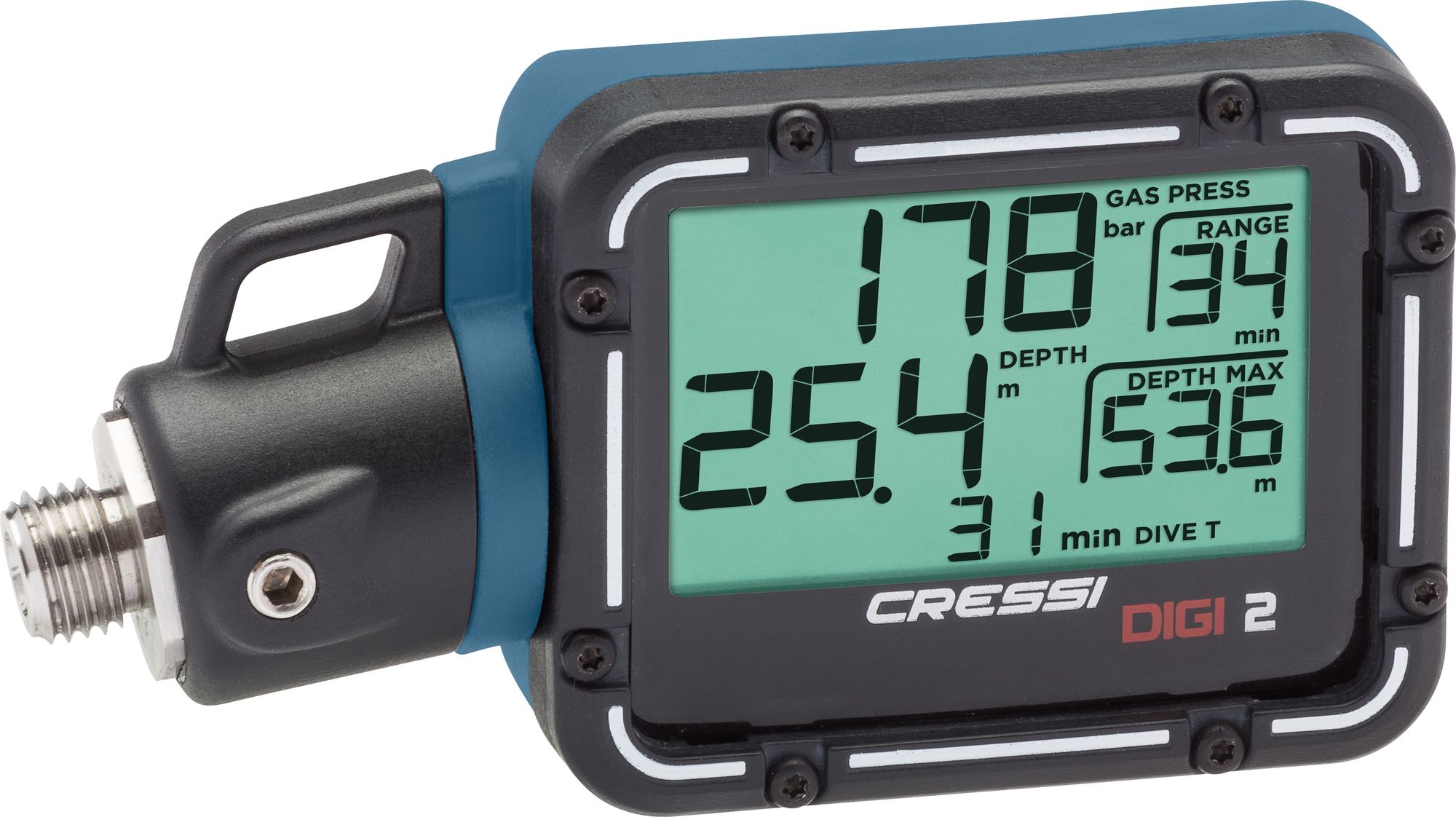 Cressi Digi 2 Console - KC800020 - Digi 2 Console - Blue - Scuba Diving