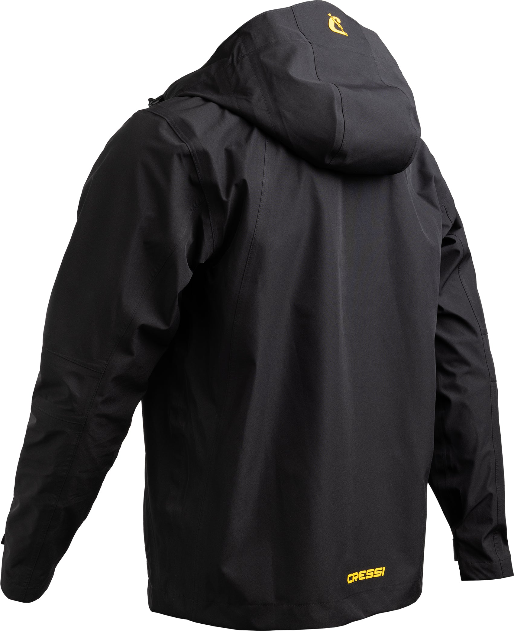 Cressi Cressi 1946 Hardshell Jacket - VA945901 - Cressi 1946 Hardshell Jacket - Black / Yellow / XS - Scuba Diving | Spearfishing | Freediving | Swimming | Snorkeling | Beach | Watersports