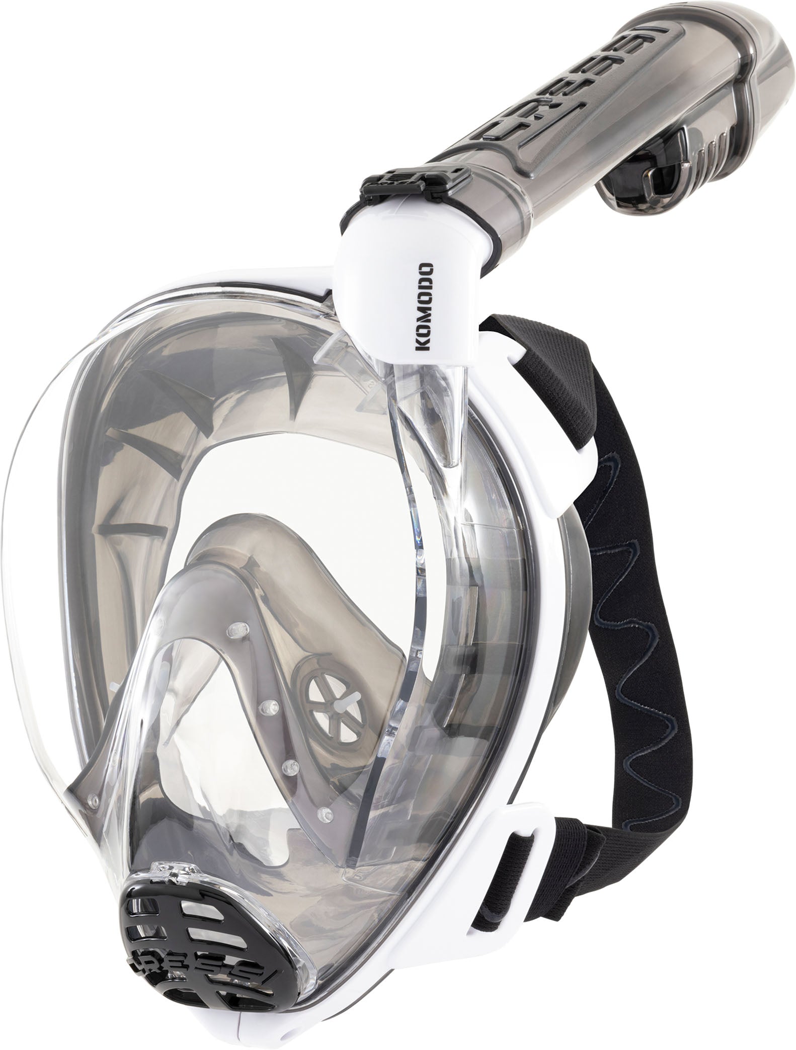 Cressi Komodo Full Face Mask - XDT123050 - Komodo Full Face Mask - White / Black / S/M - Snorkeling