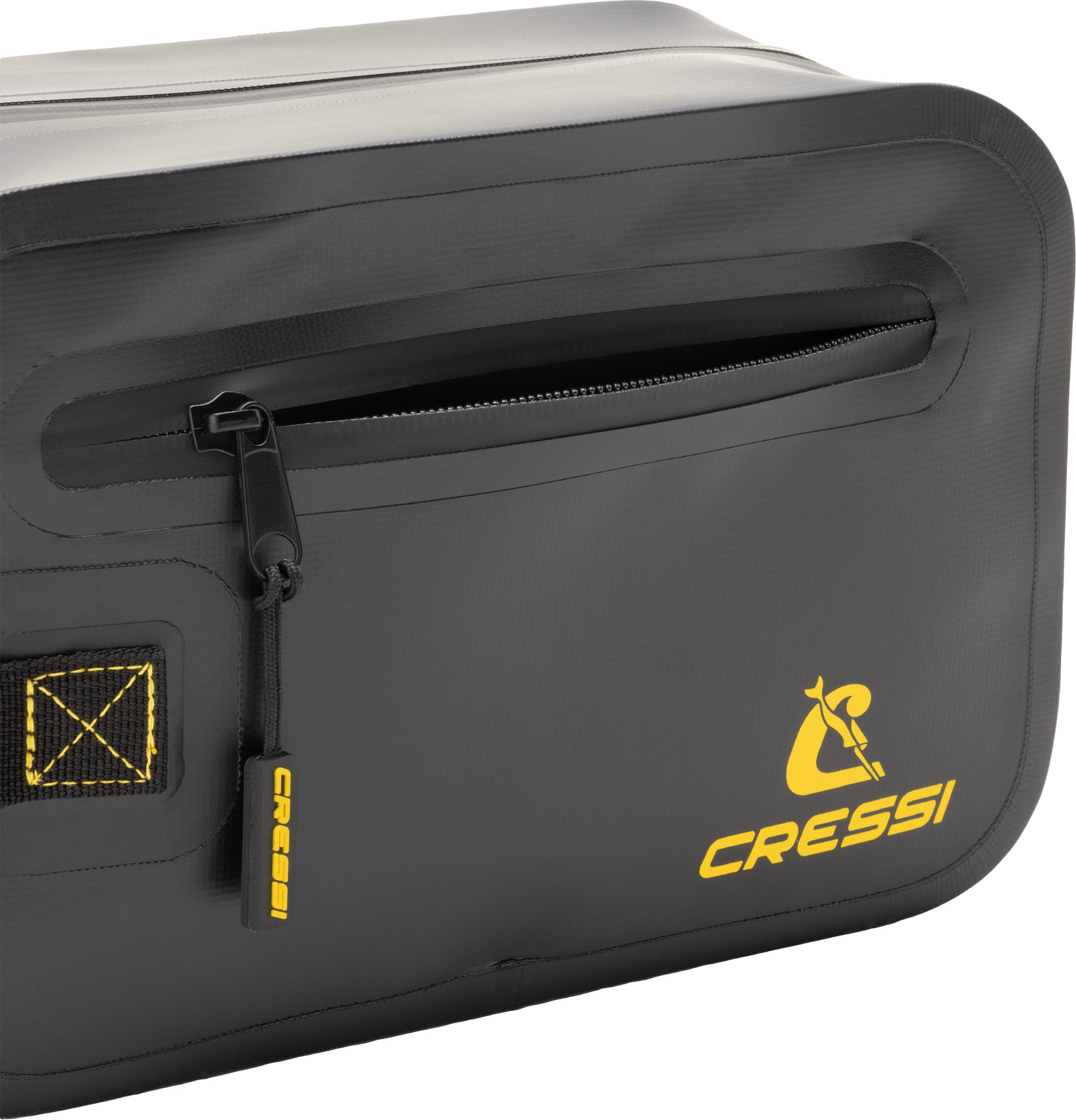 Cressi Lyos Dry Pouch - XUB992050 - Lyos Dry Pouch - Black / Yellow - Scuba Diving | Spearfishing | Freediving | Swimming | Snorkeling | Beach | Watersports