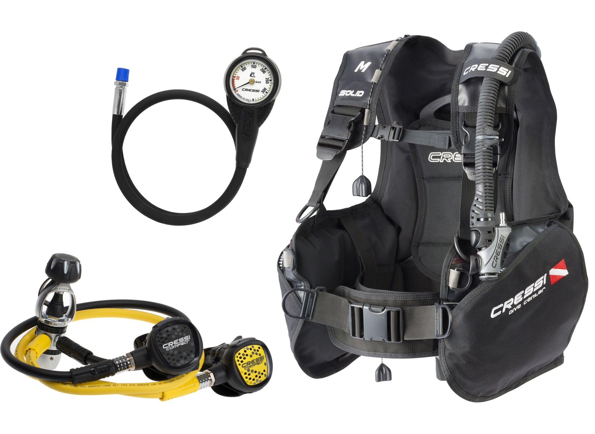 Cressi Solid Scuba Set - IY730100 - Solid Scuba Set - Black / 2XS / INT - Scuba Diving