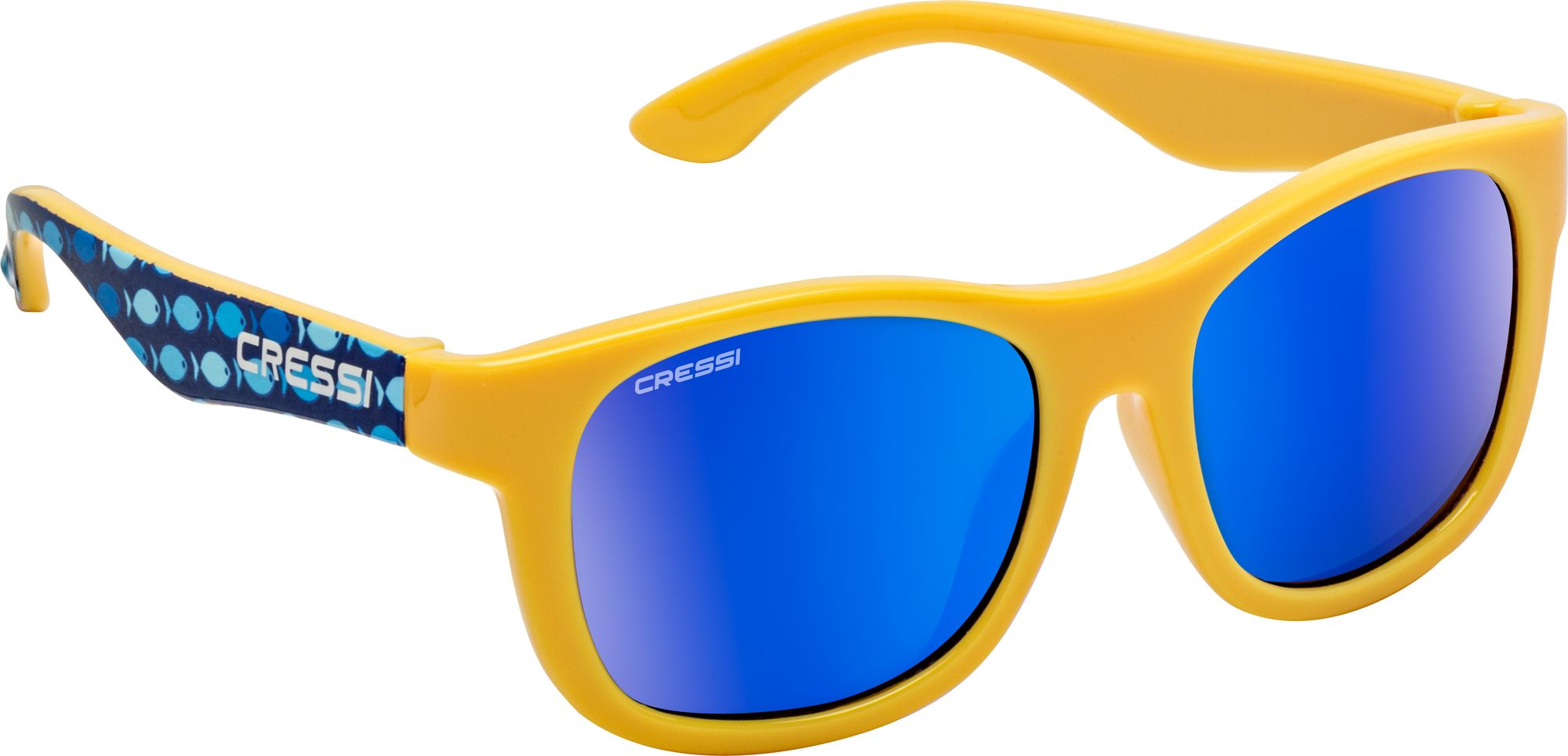 Cressi Teddy Sunglasses - XDB100432 - Teddy Sunglasses - Yellow / Blue / Blue Mirrored lens / Years 3/5 - Beach | Watersports