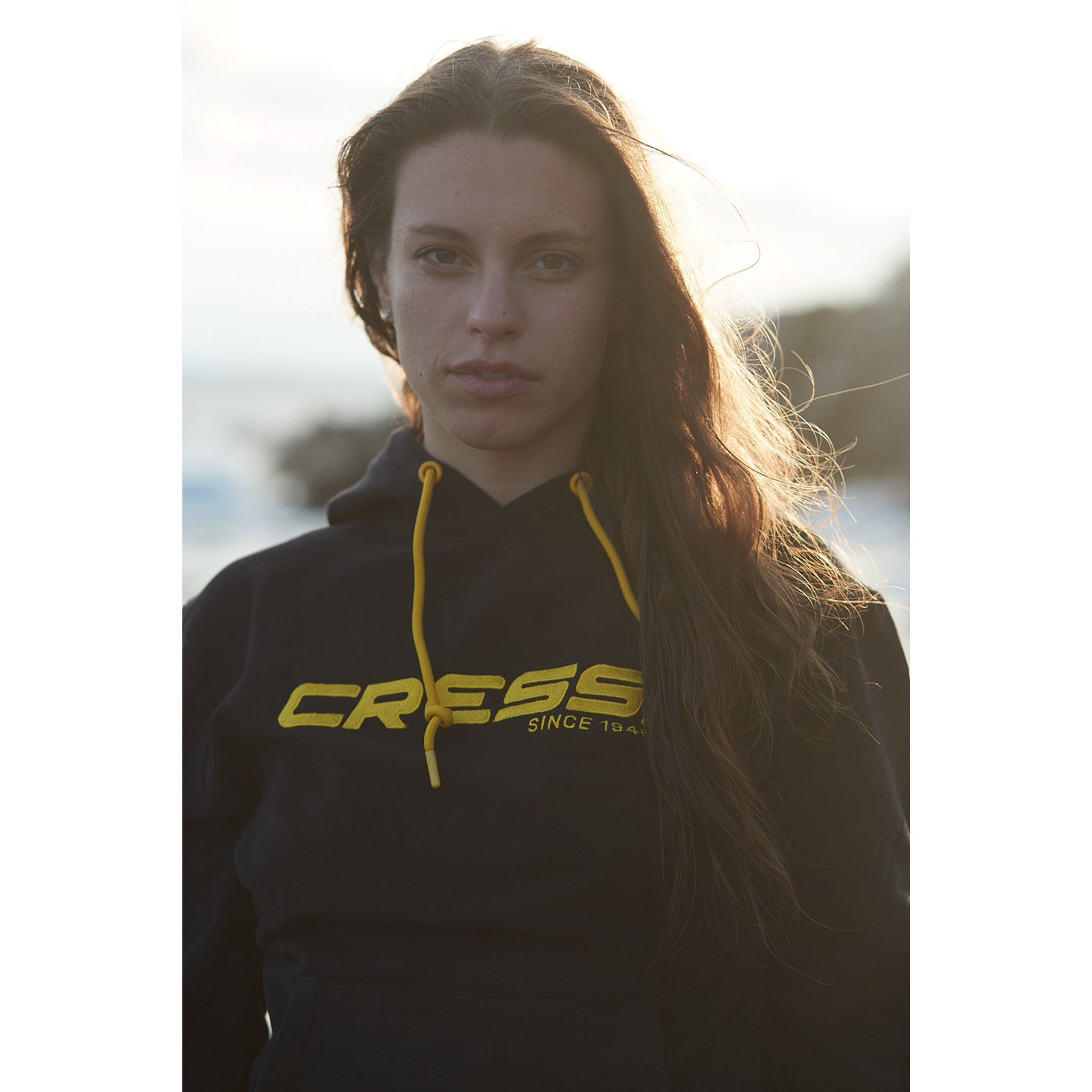 Cressi Cressi 1946 Hoodie - VA945601 - Cressi 1946 Hoodie - Black / Yellow / XS - Scuba Diving | Spearfishing | Freediving | Swimming | Snorkeling | Beach | Watersports