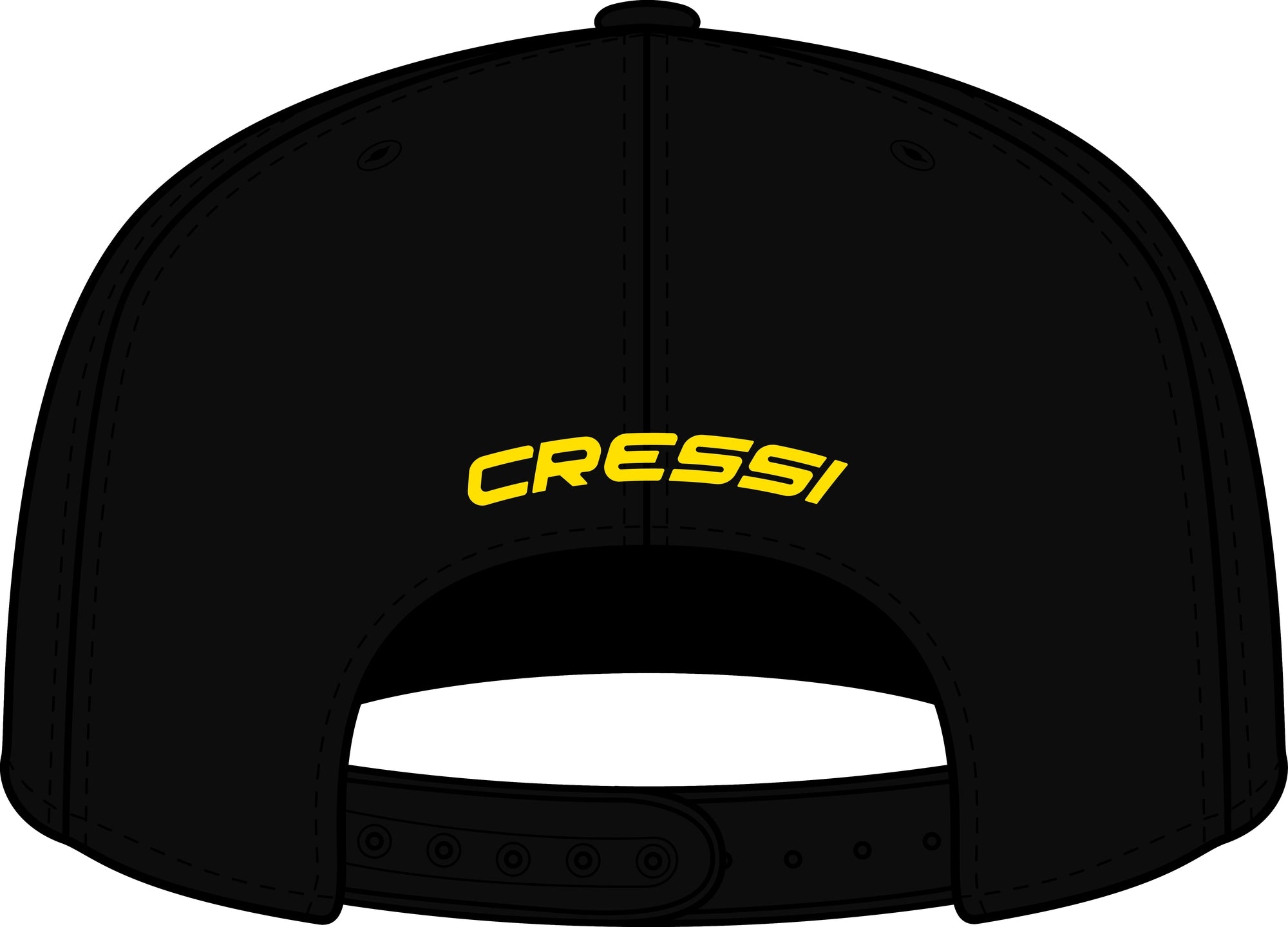Cressi Cressi 1946 Baseball Cap - VA900150 - Cressi 1946 Baseball Cap - Black / Yellow - Scuba Diving | Spearfishing | Freediving | Swimming | Snorkeling | Beach | Watersports