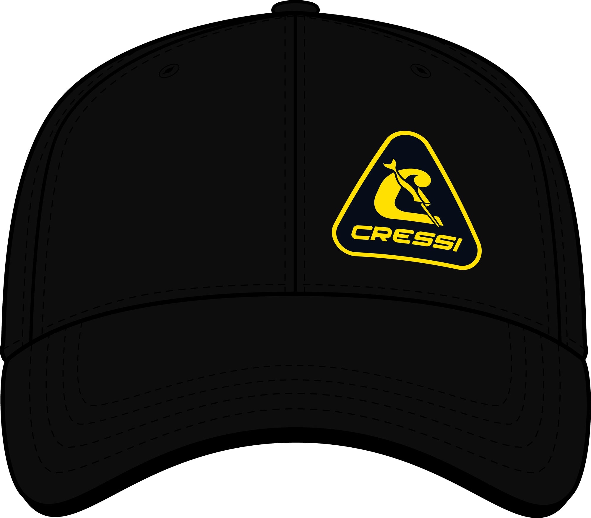 Cressi Cressi 1946 Baseball Cap - VA900150 - Cressi 1946 Baseball Cap - Black / Yellow - Scuba Diving | Spearfishing | Freediving | Swimming | Snorkeling | Beach | Watersports