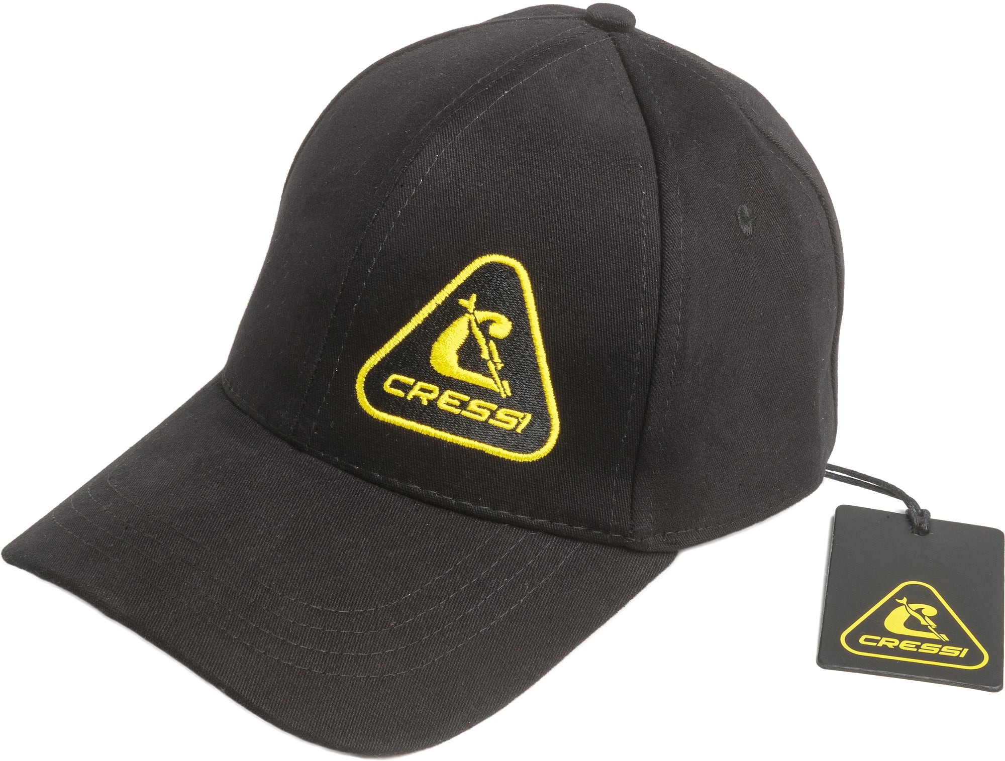 Cressi Cressi 1946 Baseball Cap - VA900150 - Cressi 1946 Baseball Cap - Black / Yellow - Scuba Diving | Spearfishing | Freediving | Swimming | Snorkeling | Beach | Watersports