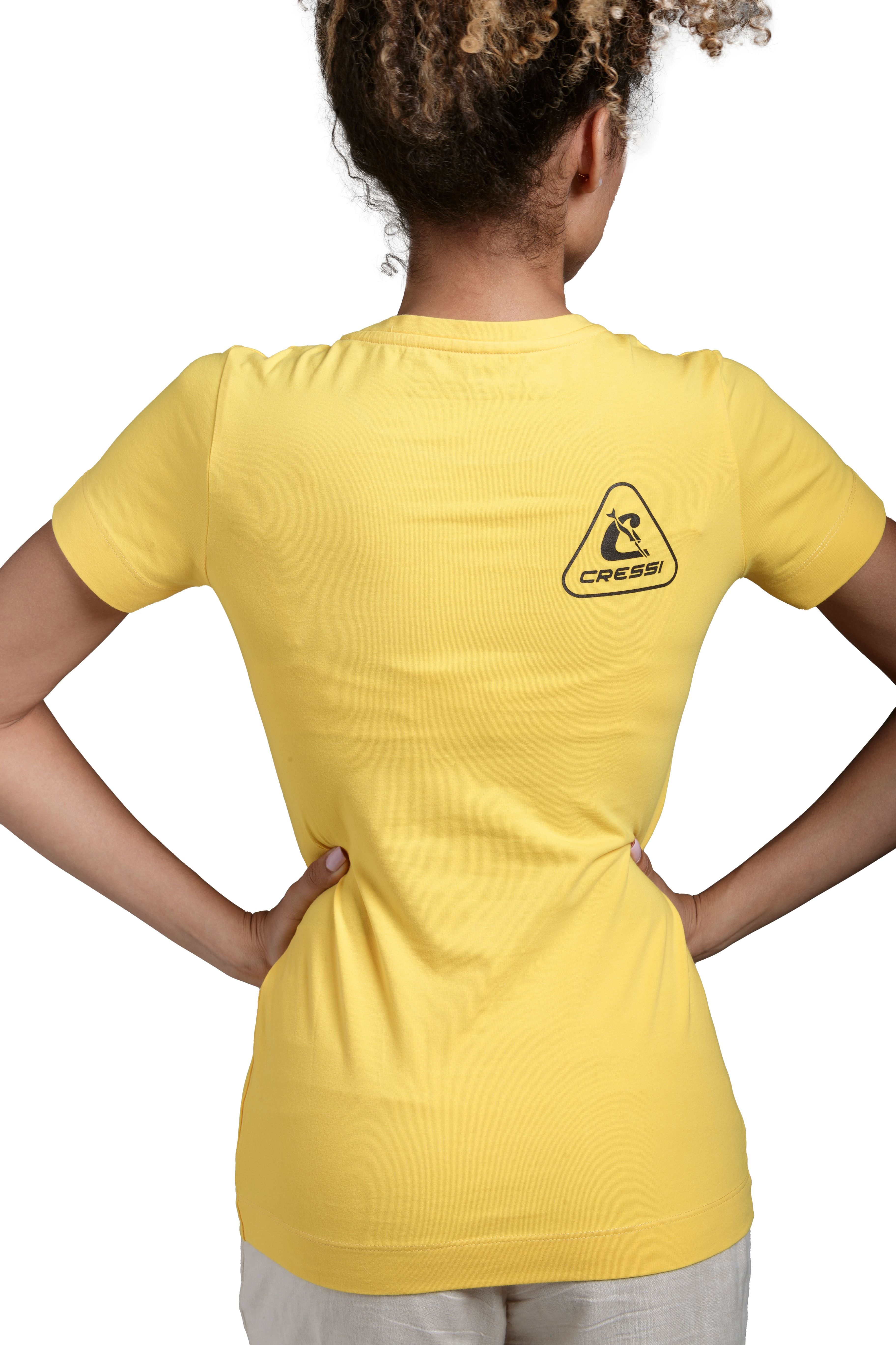 Cressi Cressi 1946 T-Shirt Lady - VA944211 - Cressi 1946 T-Shirt Lady - Yellow / Black / XS - Scuba Diving | Spearfishing | Freediving | Swimming | Snorkeling | Beach | Watersports