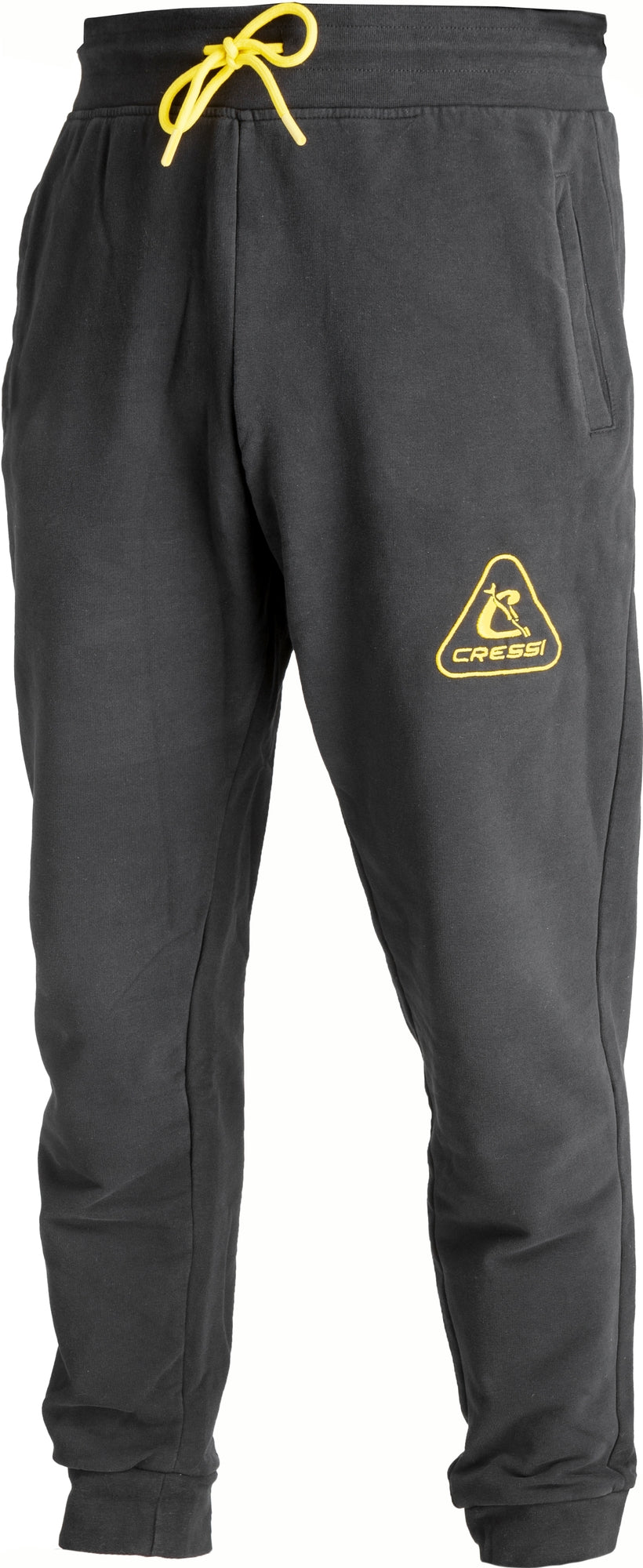 Pantaloni Tuta Cressi Sweapants | Unisex Adulto, Nero/Giallo - Cotone Elastane, Comfort Slim