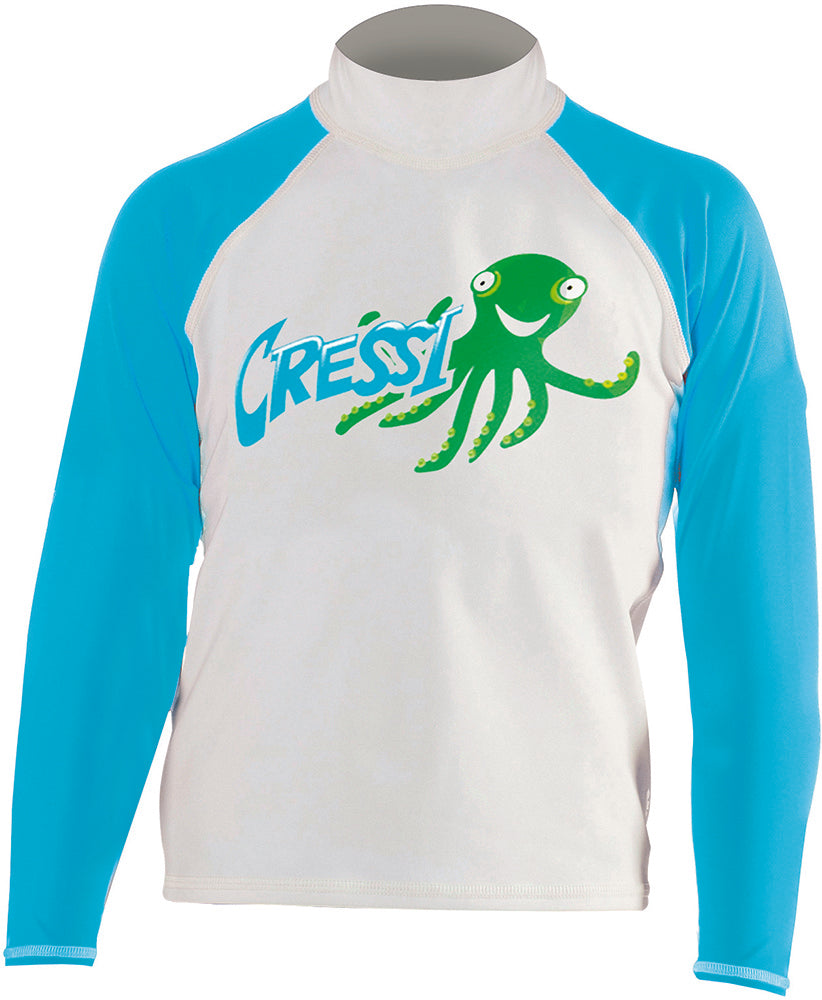 Cressi Octopus Rashguard Shirt Junior spiaggia protezion protettiv snorkeling & beach paddling protect rashguard long sleeve shirt junior