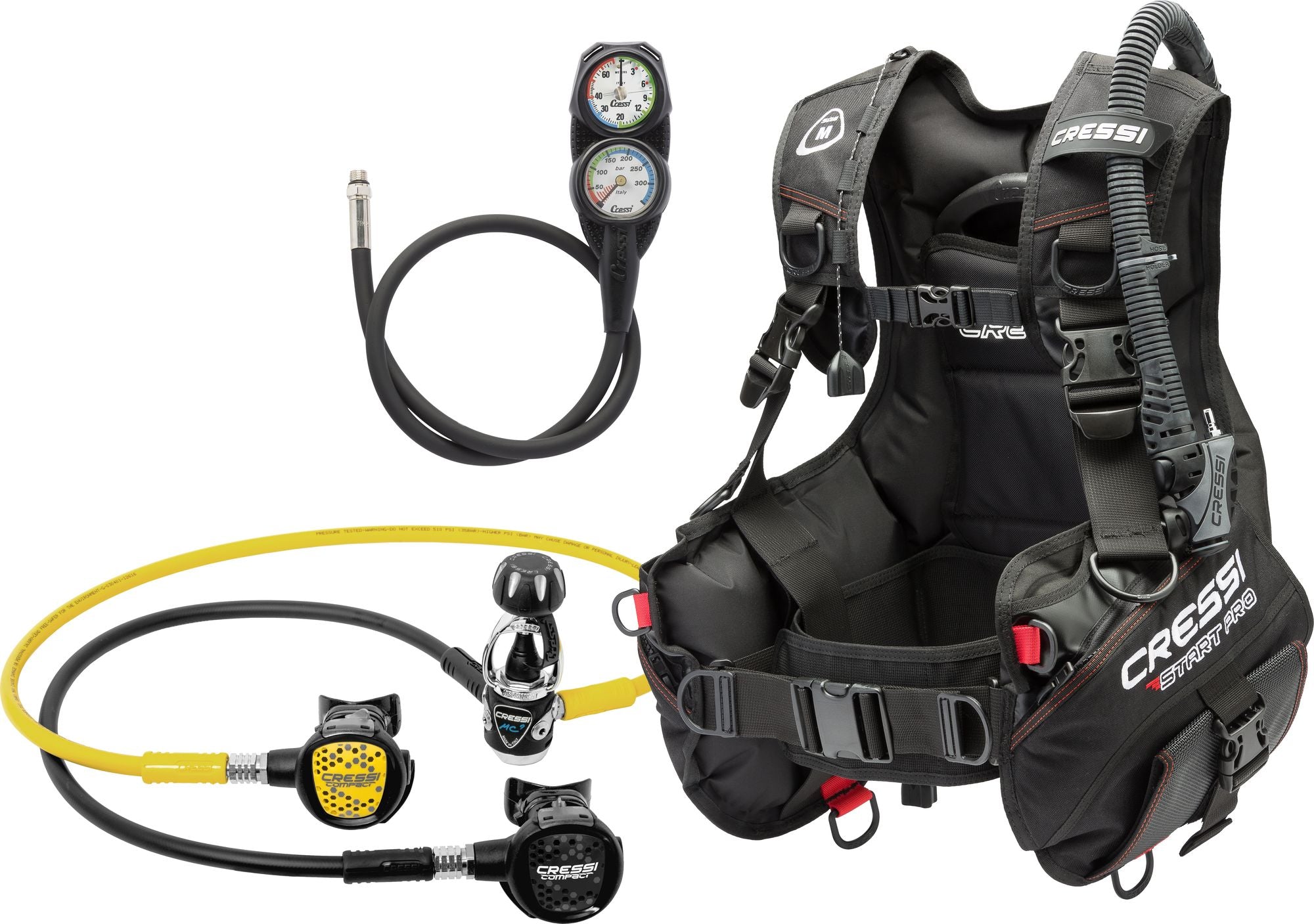 Cressi Leonardo Premium Scuba Diving Console With Air/Nitrox/Gauge Modes & Pressure Gauge - Backlit Display