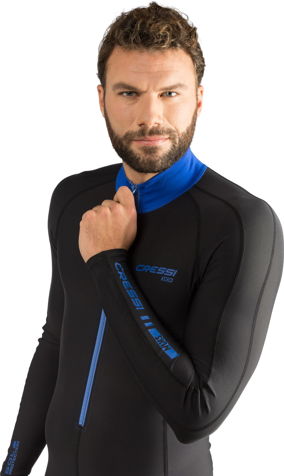 Cressi Skin Fullsuit Man spiaggia immersion subacque apnea pesca protezion protettiv scuba diving spearfishing freediving snorkeling & beach protect rashguard undersuit fullsuit man