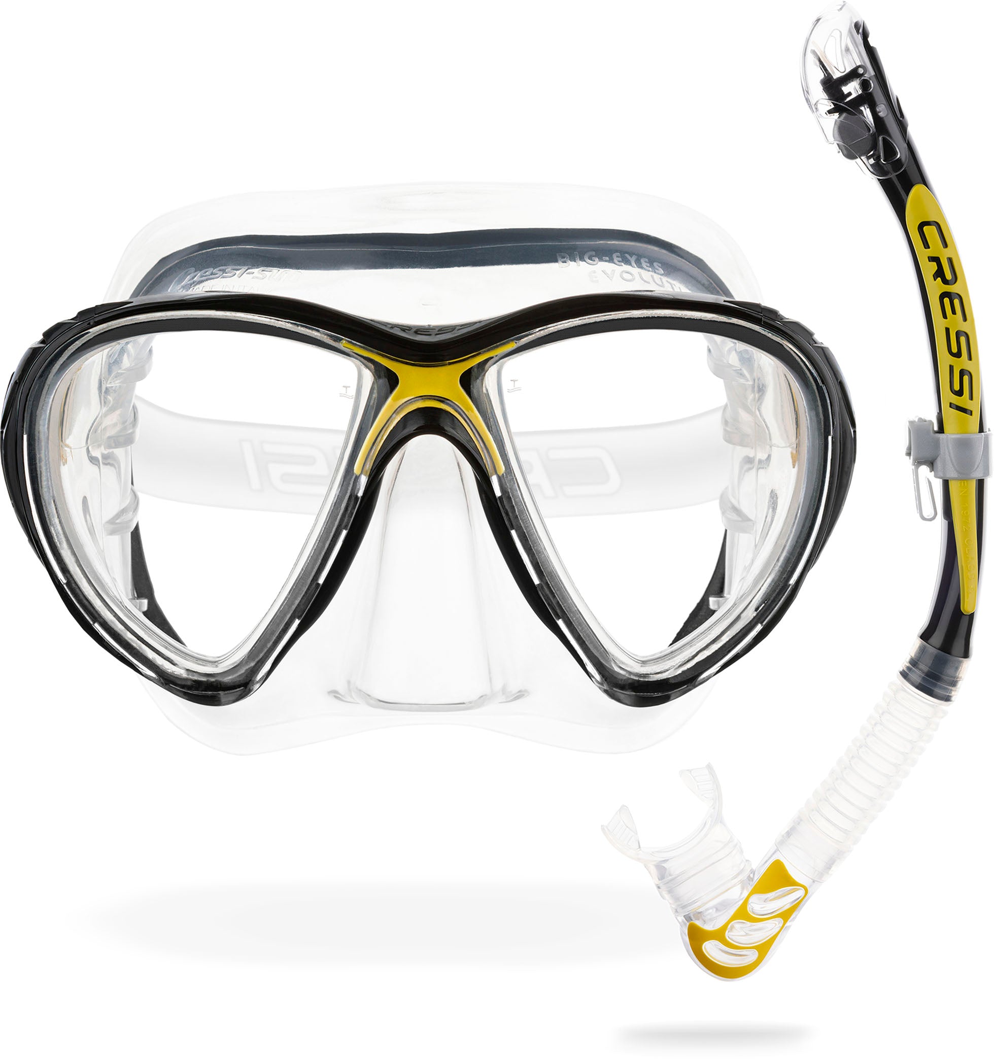 Cressi Big Eyes Evolution + Alpha Ultra Dry Snorkeling Combo