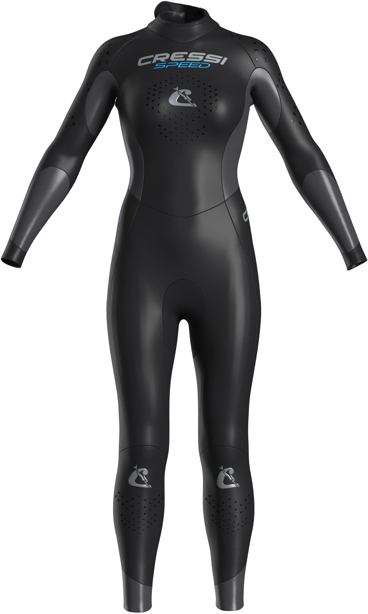 Cressi Speed 2 mm Wetsuit Lady - LF452301 - Speed 2 mm Wetsuit Lady - Black / Grey / XS - Freediving