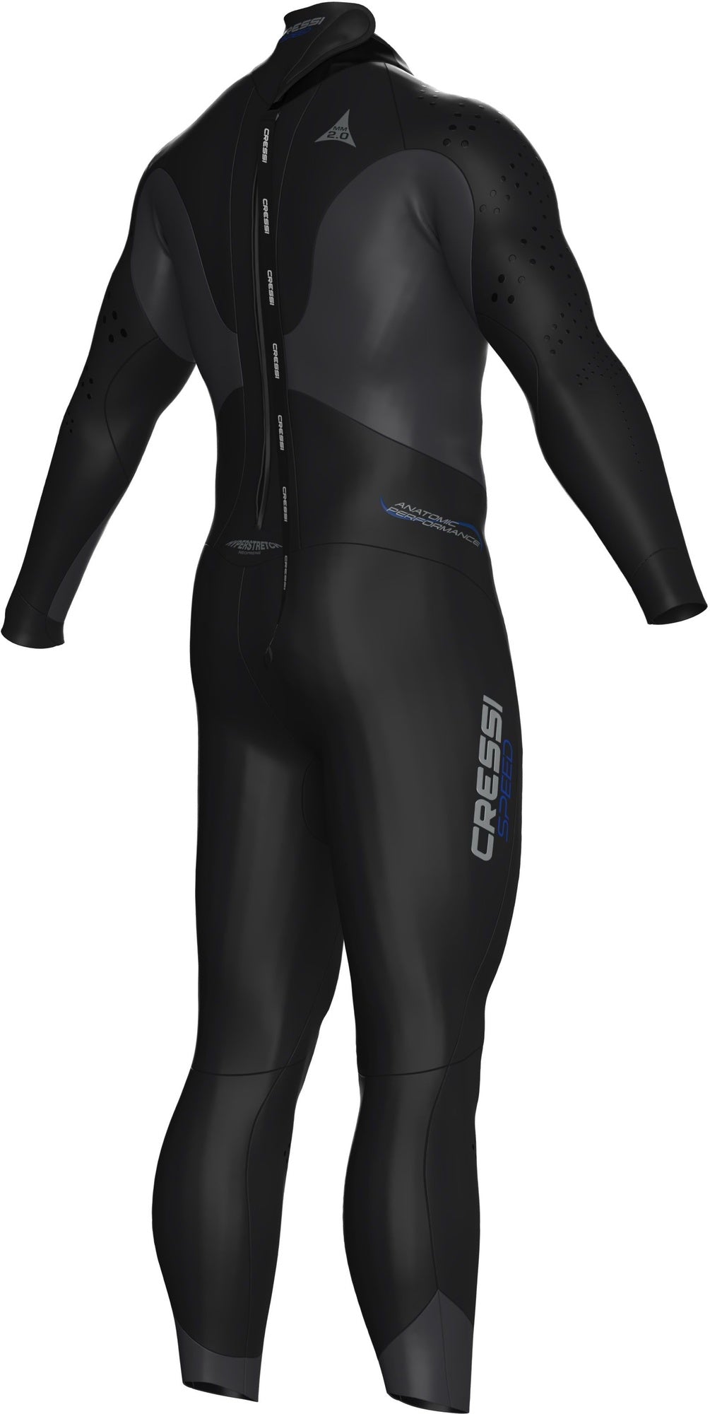 Cressi Speed 2 mm Wetsuit Man - LF452201 - Speed 2 mm Wetsuit Man - Black / Grey / XS - Freediving
