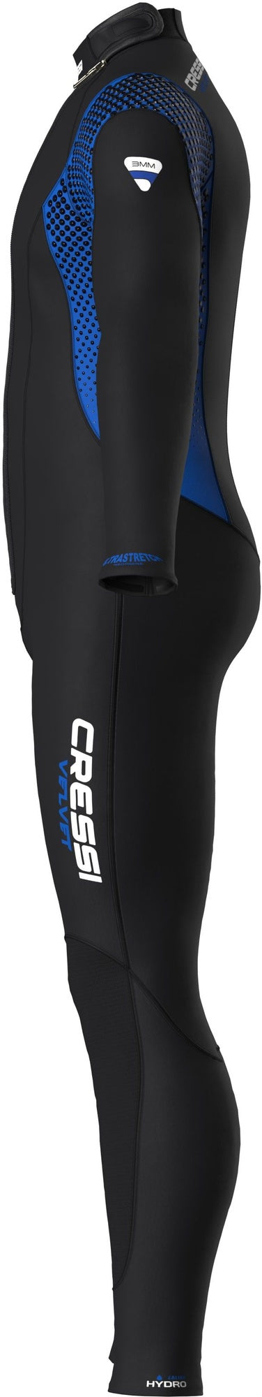Cressi Velvet Wetsuit Man - LU491302 - Velvet Wetsuit Man - Black / Blue / S / 3 mm - Scuba Diving | Snorkeling | Watersports