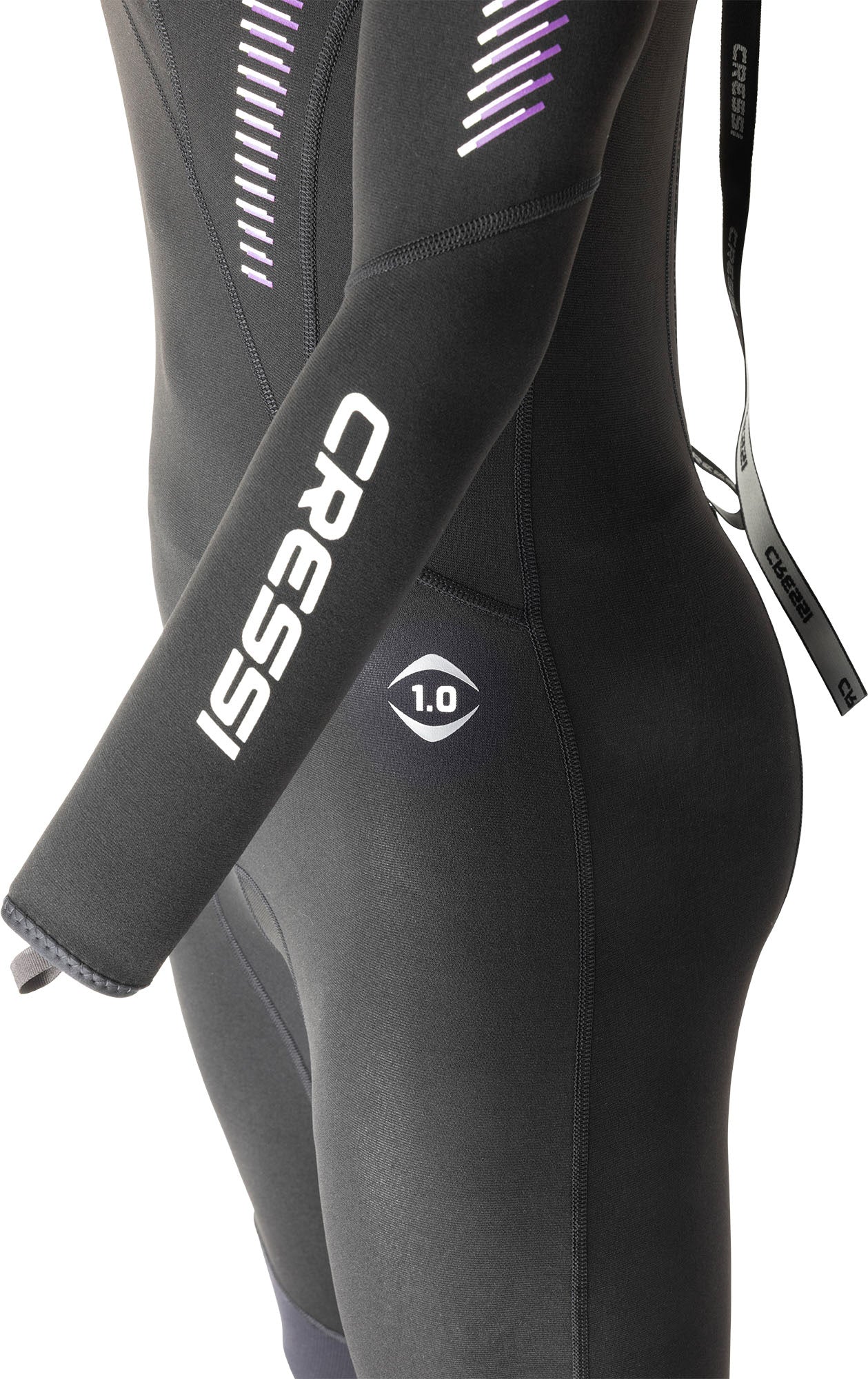 Cressi Fast 1 mm Wetsuit Lady - LR109101 - Fast 1 mm Wetsuit Lady - Black / Grey / XS / 1 mm - Scuba Diving