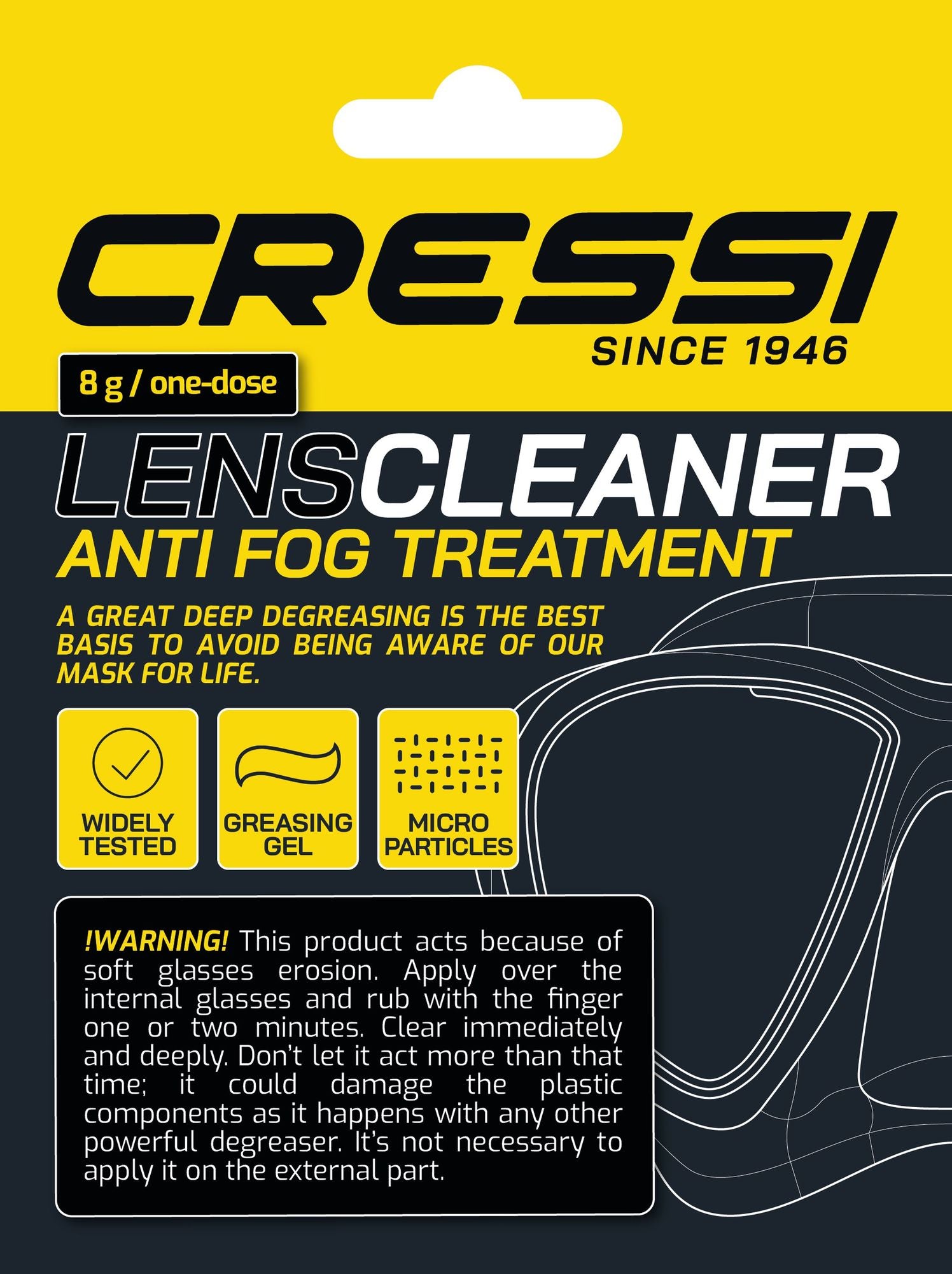Cressi Lens Cleaning Cloth - DF200300 - Lens Cleaning Cloth - Grey / 1 pc - Scuba Diving | Spearfishing | Freediving | Swimming | Snorkeling
