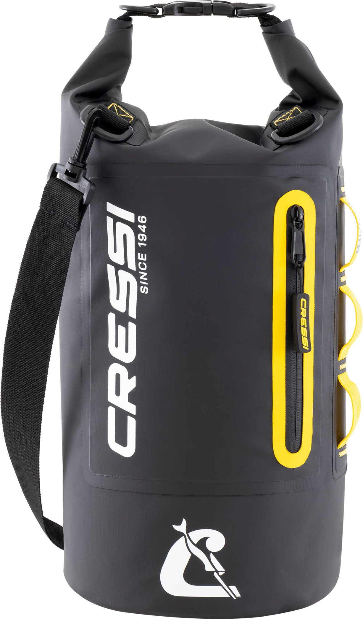 Cressi Ocelot Dry Bag - XUA930511 - Ocelot Dry Bag - Black / Yellow / 10 L - Swimming | Beach | Watersports