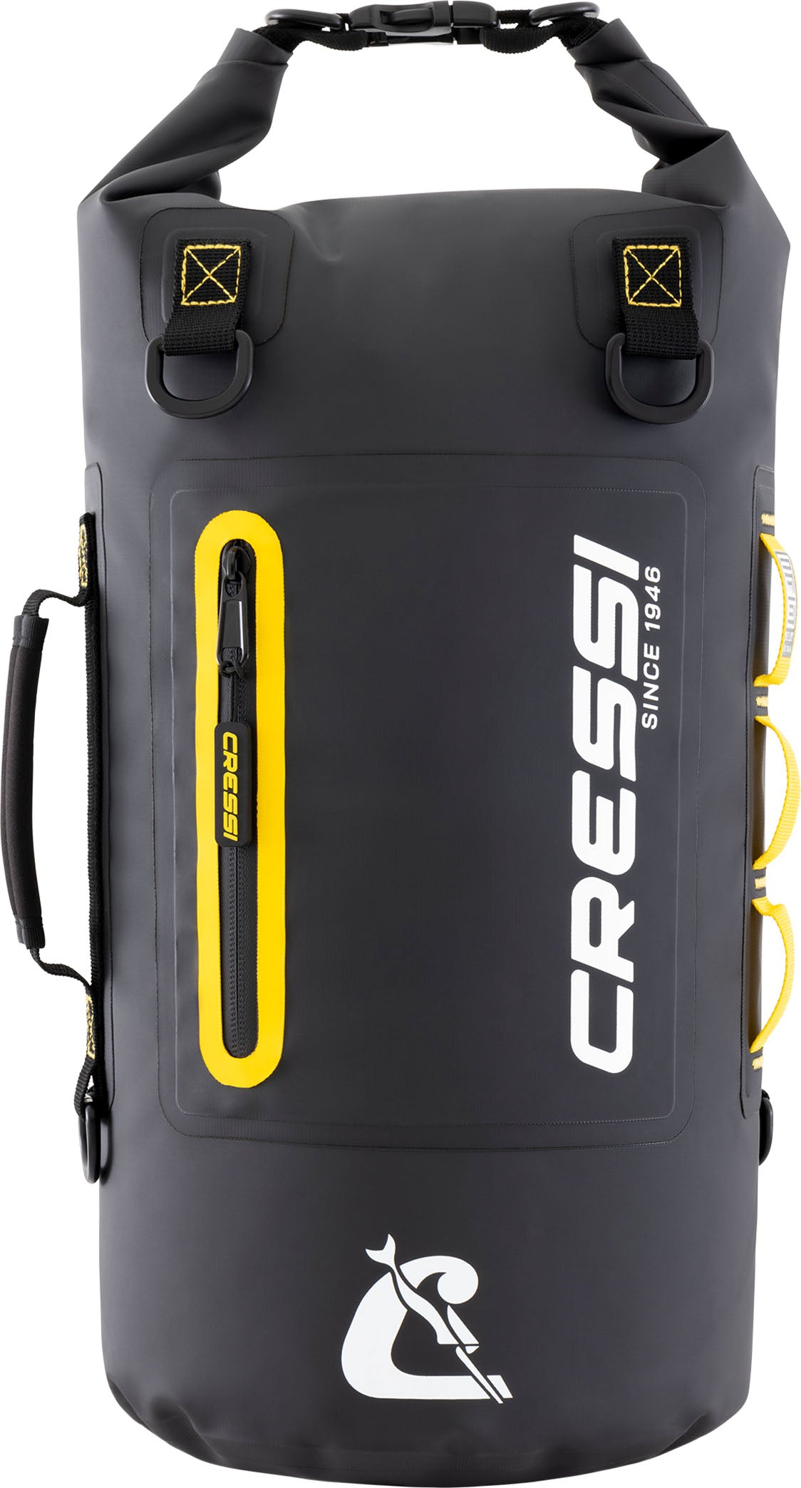 Cressi Ocelot Dry Bag - XUA930512 - Ocelot Dry Bag - Black / Yellow / 20 L - Swimming | Beach | Watersports