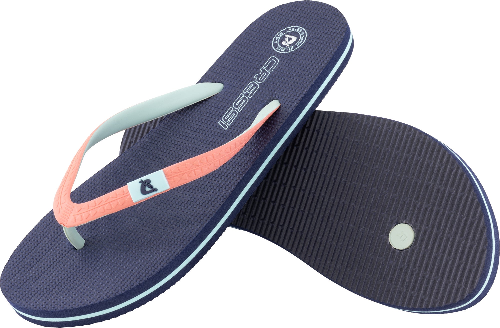 Cressi St Tropez Lady Flip-Flops - XVC110235 - St Tropez Lady Flip-Flops - Blue Navy / Pink / 35/36 - Swimming | Beach | Watersports