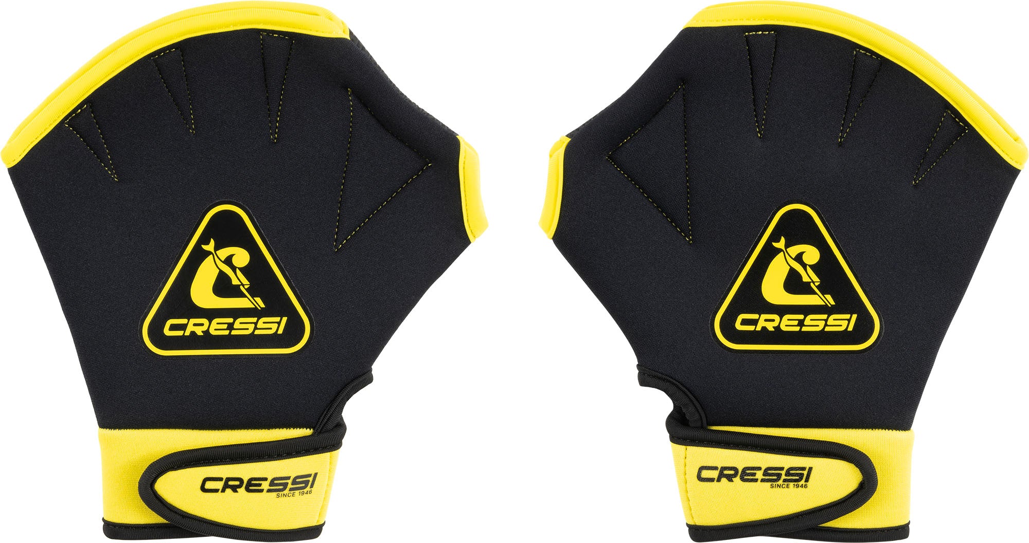 Cressi Aqua Boost Swim Gloves - DF201512 - Aqua Boost Swim Gloves - Black / Yellow / S - Swimming