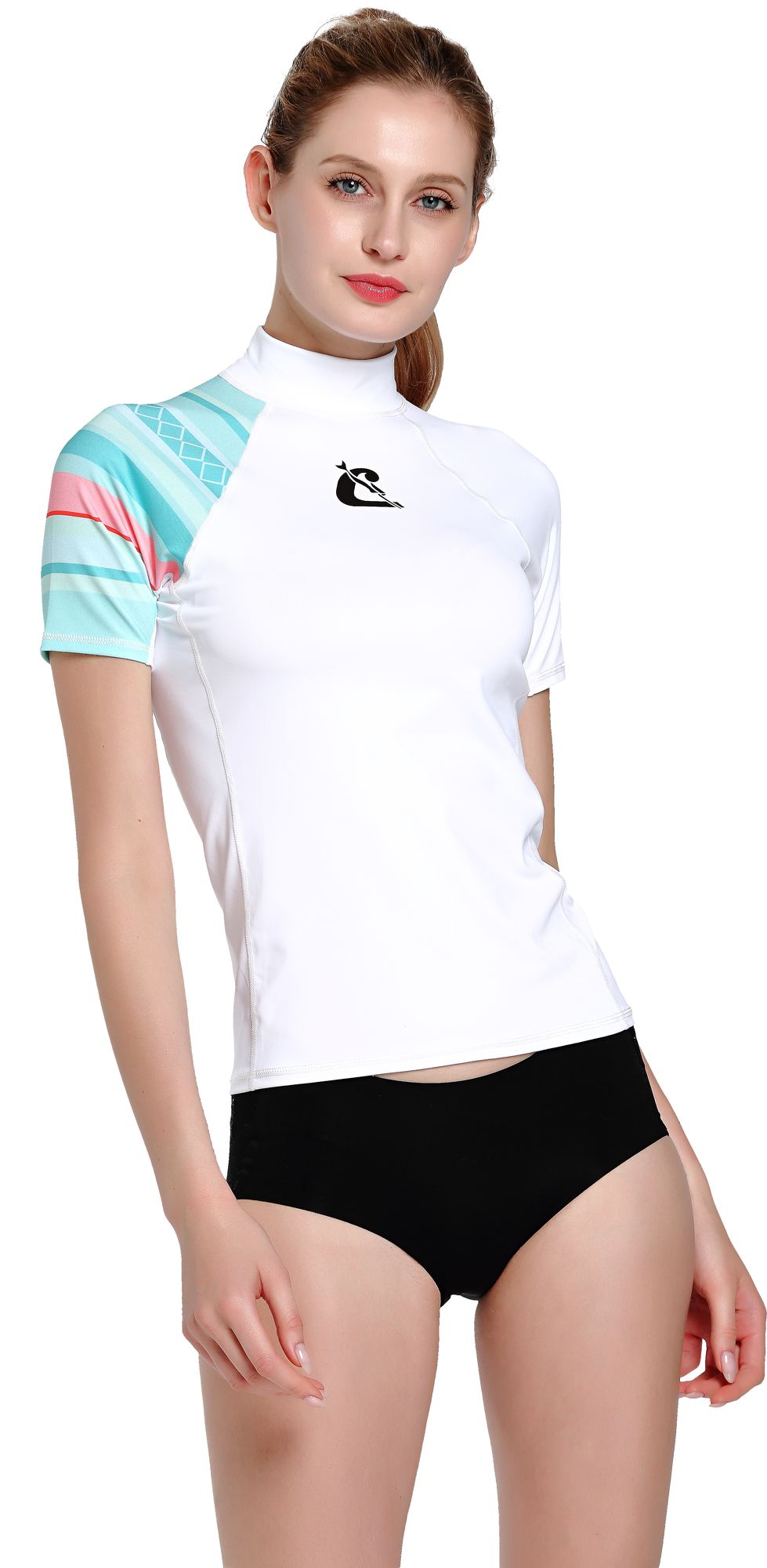 CRESSI Shield Lady Rash Guard Short/SL White Aquamarine Dame Rash guard CRESSI Shield Lady Rash Guard Short/SL White Aquamarine Dame Rash guard