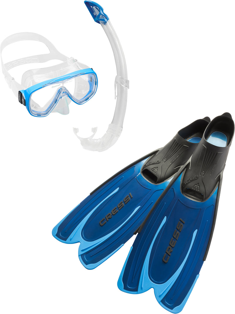 Cressi Agua Snorkel Sets snorkeling set spiaggia mascher boccagli aerator pinn snorkeling & beach snorkeling fin mask snorkel set snorkel set