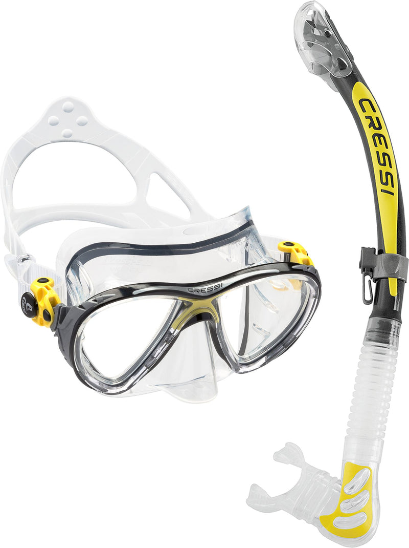 Cressi Big Eyes Evolution + Alpha Ultra Dry Snorkeling Combo snorkeling combo spiaggia immersion subacque mascher boccagli aerator scuba diving snorkeling & beach snorkeling mask snorkel combo set snorkeling combo adult