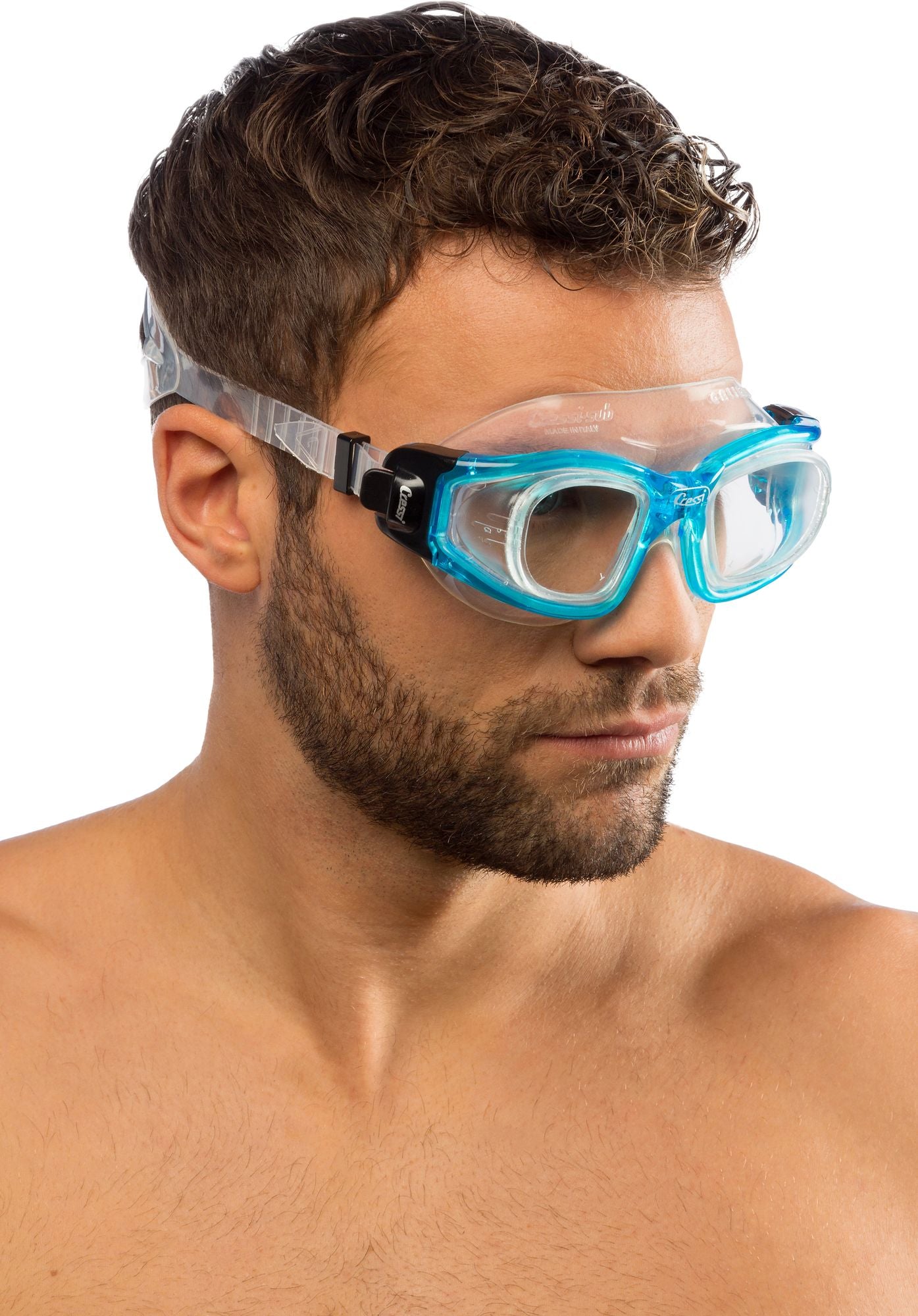 ZABERT M1 Occhialini Da Nuoto Per Adulti Con Copertura Naso E Cinturino In Tessuto