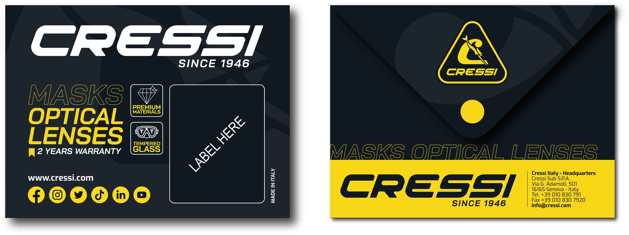 Cressi Big Eyes Evo - Quantum Mask Positive Optical Lens lenti ottiche positive per maschere spiaggia immersion subacque mascher ricambi scuba diving snorkeling & beach mask accessor spare part positive optical lens