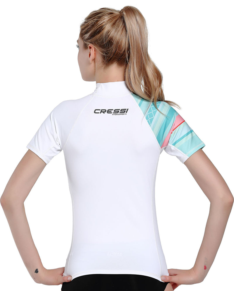 Cressi Shield Rashguard Shirt Lady spiaggia protezion protettiv snorkeling & beach paddling protect rashguard short sleeve shirt lady